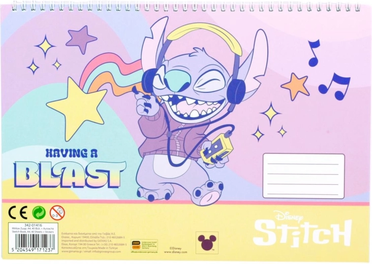 Lilo és Stitch spirálfüzet matricákkal A4