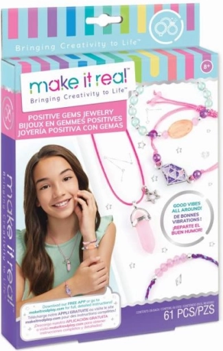 MAKE IT REAL Positive Gems ékszerkészítő szett – nyaklánc és 3 karkötő