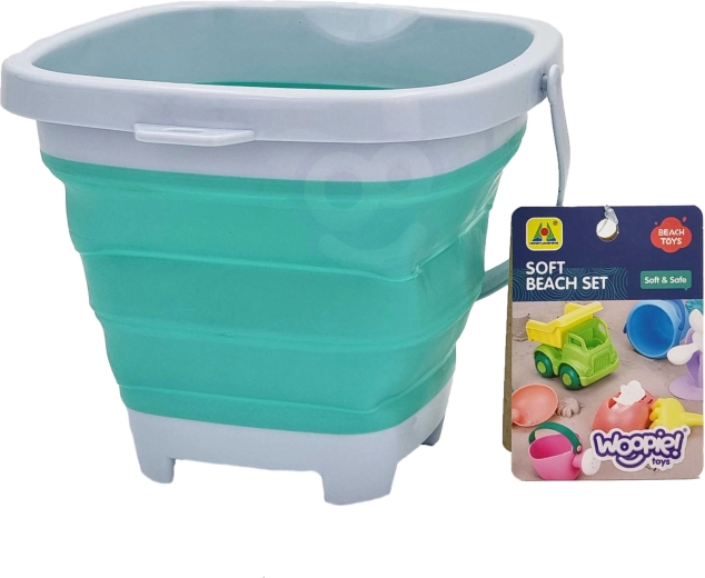 WOOPIE összecsukható szilikon vödör, kék, 5 l