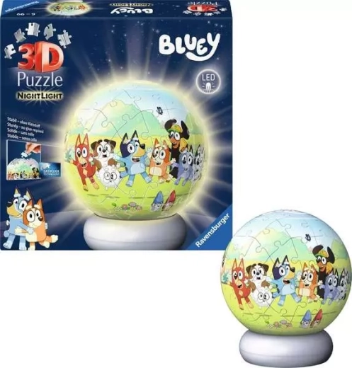 Világító 3D puzzle BLUEY éjszakai kiadás 72 darab
