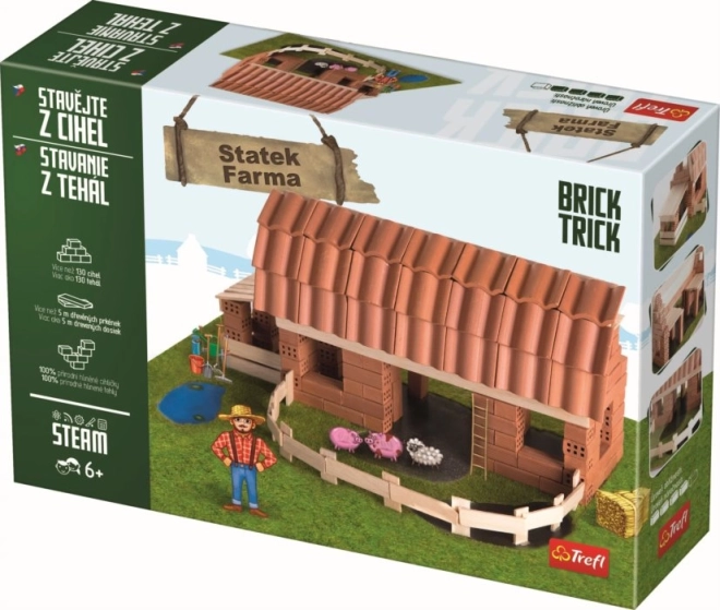 Trefl Brick Trick Tanyaház XL – építőkészlet valódi téglákból