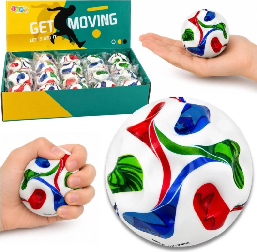 Hab antistressz labda dudorokkal, futball mintával, 7 cm – 1 db