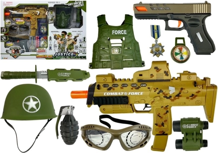 katonai készlet MP7 hablőszeres pisztolyokkal gyerekeknek