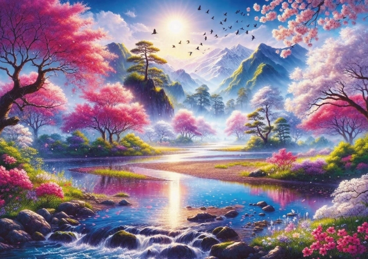 Art Puzzle tavacska cseresznyevirágok alatt 1500 darab