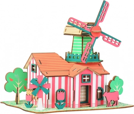 Woodcraft fa 3D puzzle Tulipános ranch