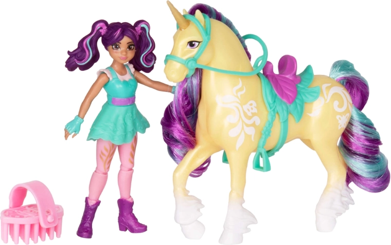 Leaf egyszarvú színes sörénnyel és nyereggel