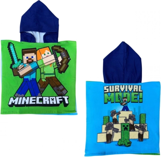 Minecraft kapucnis poncsó 50 × 110 cm - 1 db