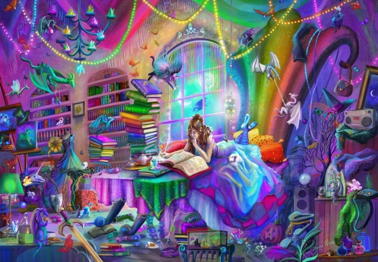 Puzzle BLUEBIRD Varázslatos szivárványos stúdió 1000 darab