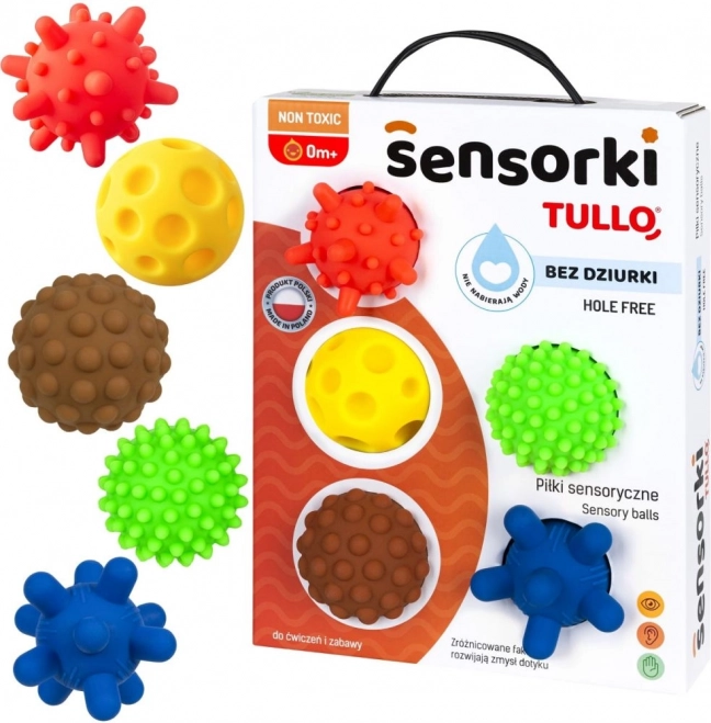 Tullo színes szenzoros labdák gyerekeknek 5 db