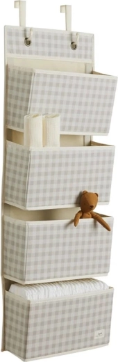 3 Sprouts fali függő rendező recycled gringham beige