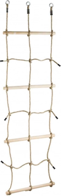 Mászóháló fa keresztlécekkel gyermekeknek