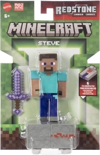 Minecraft Steve figura kiegészítőkkel, 8 cm
