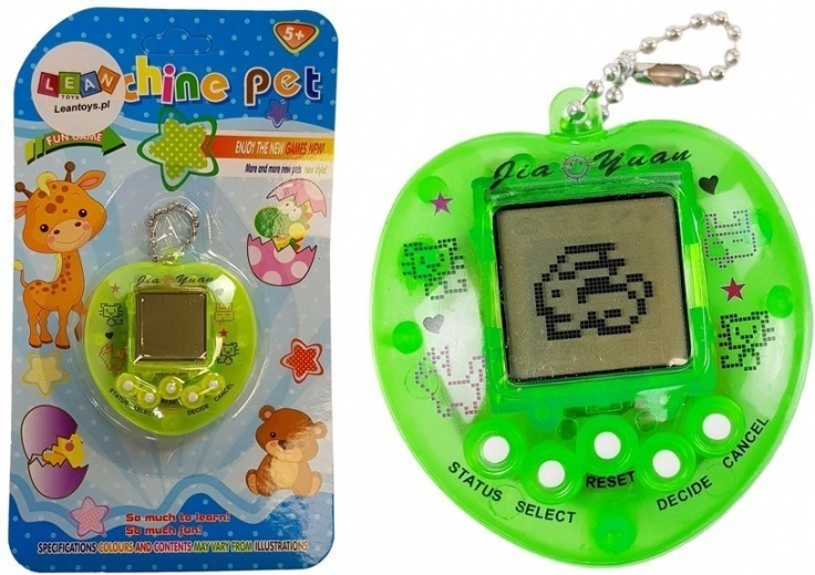 Elektronikus TAMAGOTCHI játék zöld, rövid lánccal