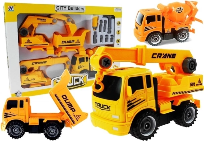 Szétszerelhető építőjárművek készlete