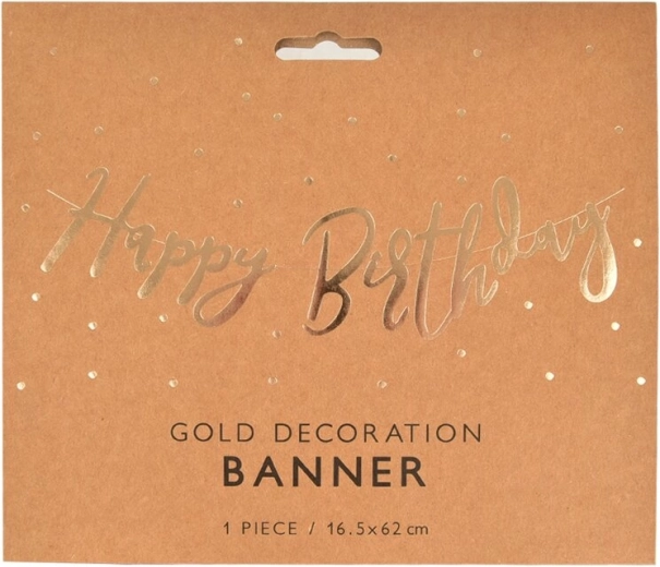 Arany „Happy Birthday” papír girland