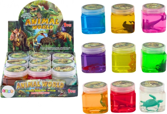 Glutek Slime állatfigurákkal, 150 g, különböző színekben