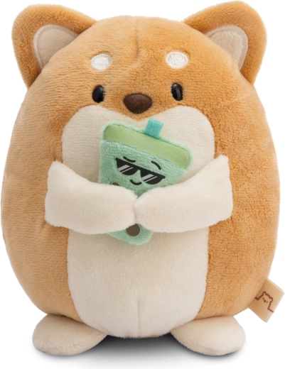 Plüss Shiba Inu Hiro MyMochi 16 cm bubble teával, ajándékcsomagolásban