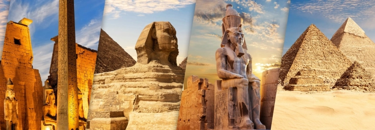 Panorámapuzzle BLUEBIRD Fedezze fel Egyiptomot: Luxor és Gíza 1000 darab