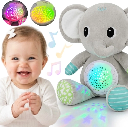 Woopie Baby plüss elefánt projektorral és nyugtató hangokkal
