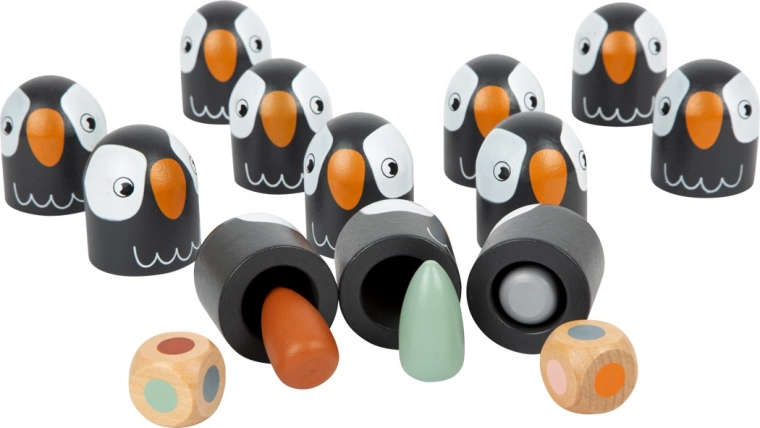 Small Foot Safari színes memóriajáték – fából készült, dobókockával