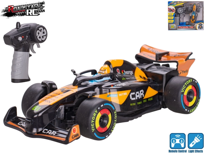 Roadstar RC formaautó világítással 13,5 cm 2,4 GHz fekete
