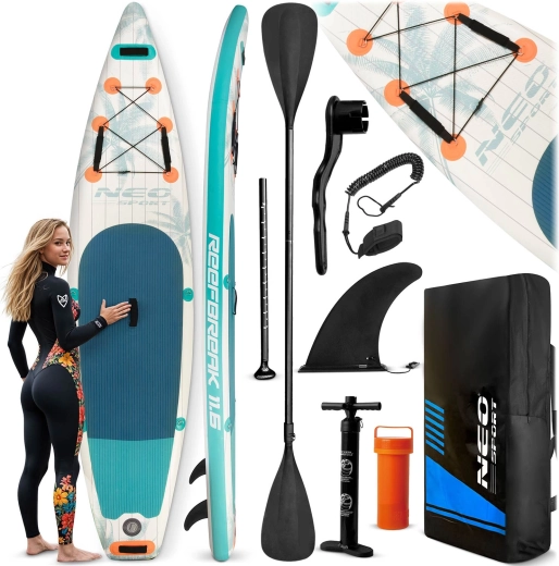Neo-Sport felfújható SUP paddleboard Reefbreak 11’6 (350 × 81 × 15 cm) – kiegészítő szett