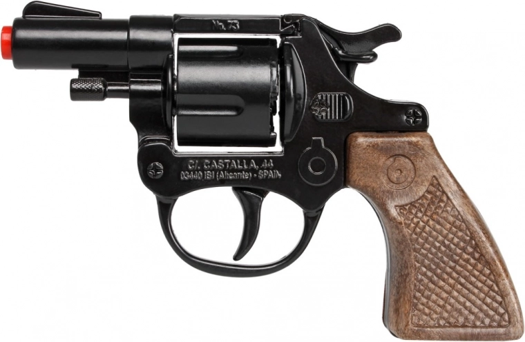 Rendőrségi fém revolver, fekete, 8 lövetű