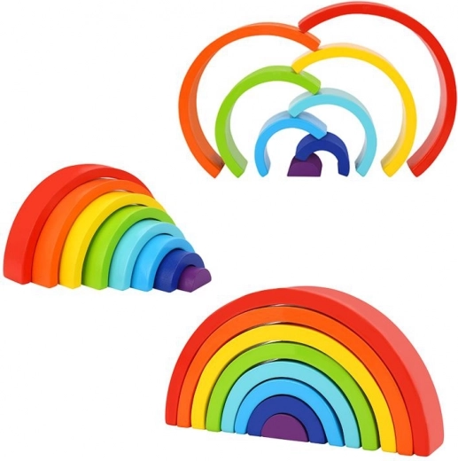 TOOKY TOY fa szivárvány – kreatív montessori építő 8 ívből