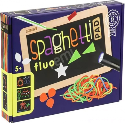 Kreatív készlet Spaghetti Fluo – fluoreszkáló zsinórok és világító tábla