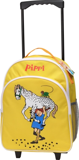 Pippi gyerek gurulós bőrönd, sárga