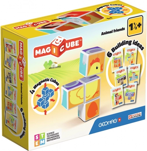 GEOMAG Mágneses kockák Magicube Vidám állatkák