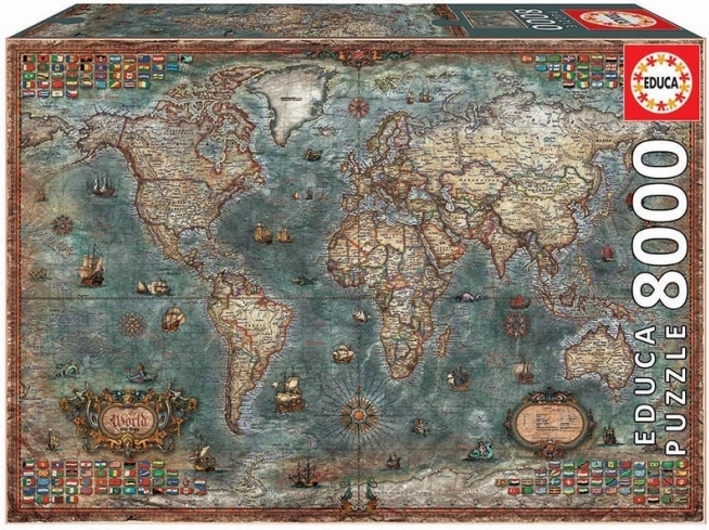 Educa Puzzle Politikai világtérkép 8000 darab