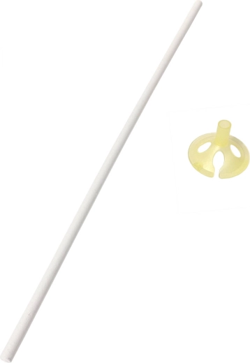 Papír lufi pálca 31 cm-es, kupakkal, eco – 1 készlet