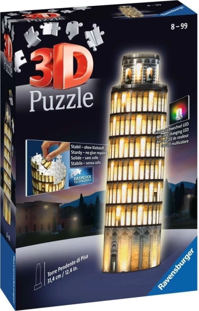 Ravensburger Világító 3D puzzle Éjszakai kiadás Pisai ferde torony