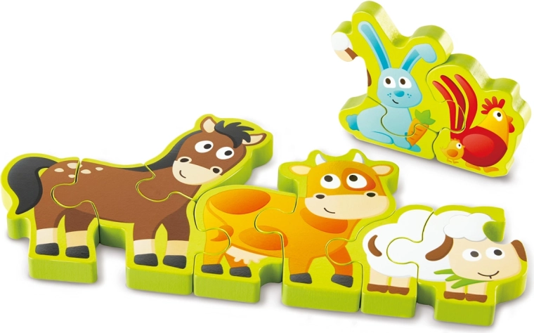 Fa puzzle állatokkal és számokkal