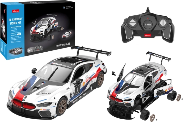 Építőjáték RC Autó BMW M8 GTE 1:18 Fehér Modell