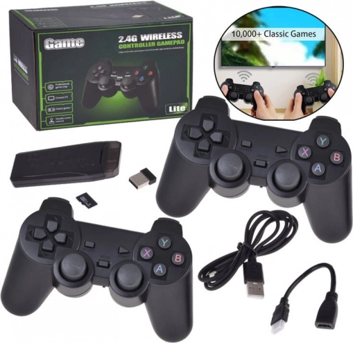 Retro játékkonzol HDMI-vel, 2 vezérlővel és 20000 játékkal