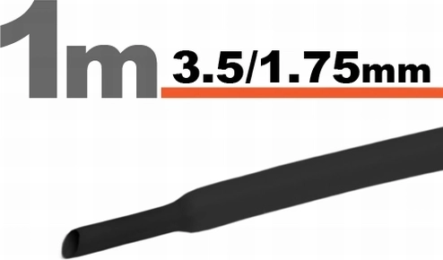 Fekete zsugorcső 3,5 / 1,75 mm
