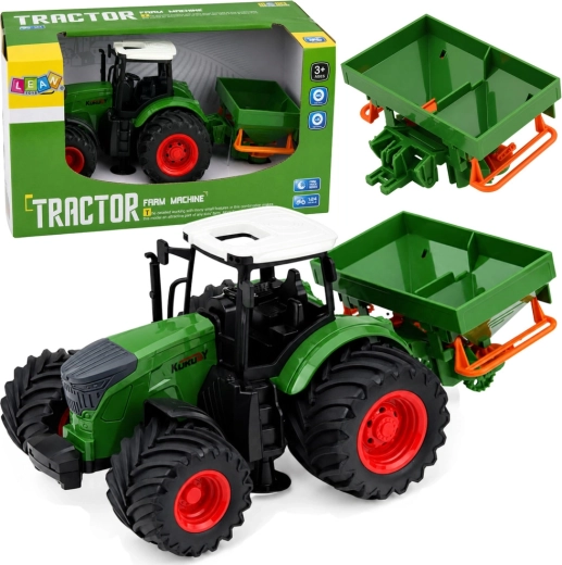 Mezőgazdasági traktor vetőgéppel 1:24 gumikerékkel
