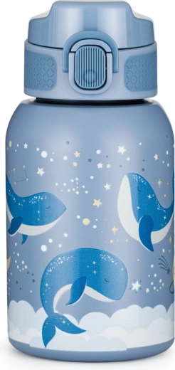 Petite&Mars rozsdamentes acél termosz szívószállal 350 ml Whale Song
