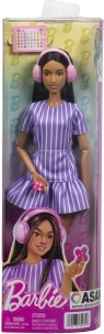 Barbie Fashionistas modell lila csíkos ruhában