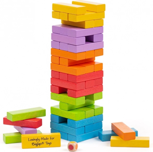Színes billegő torony BIGJIGS TOYS
