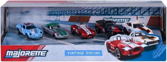 Majorette Vintage Racing – 5 darabos versenyautó szett