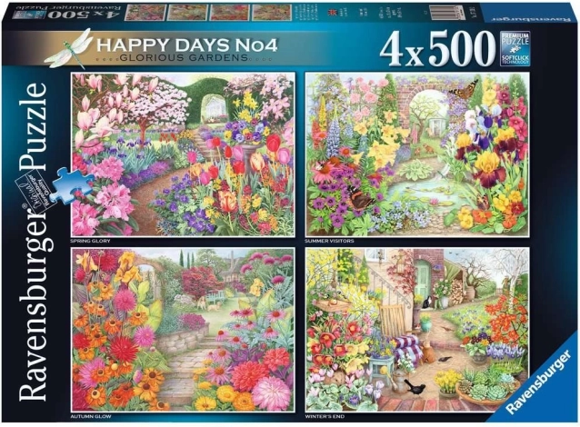Ravensburger puzzle Gyönyörű kertek 4×500 darab
