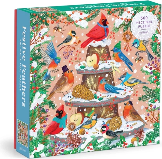Galison fóliás puzzle téli madarak 500 darabos