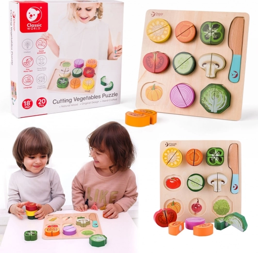 Fa zöldségvágó készlet Classic World