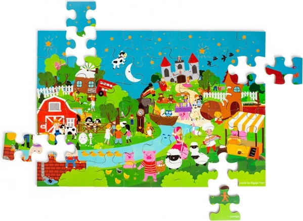 Padlórejtvény Tündérmese BIGJIGS TOYS, 48 darab