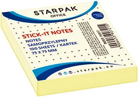 Stick-it sárga öntapadós jegyzettömb 7,5 cm