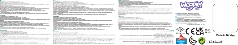 WOOPIE 4 az 1-ben lábbal hajtós jármű formaberakóval, tolókaros járássegítővel és dudával