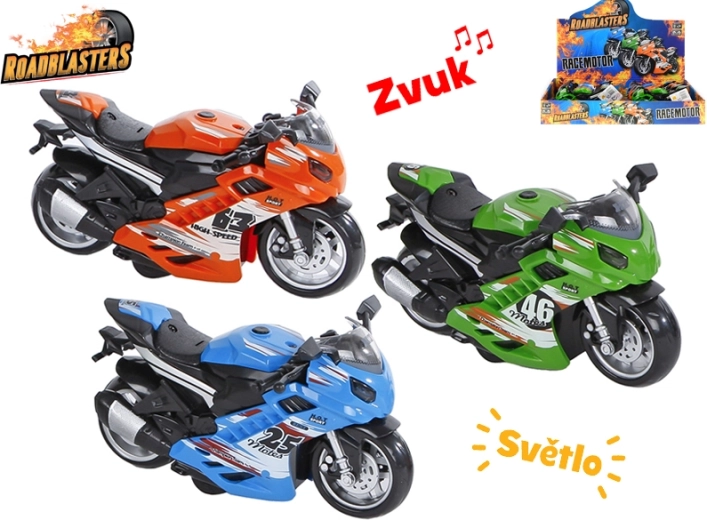 Roadblasters lendkerekes motor fényekkel és hangokkal, 14,5 cm